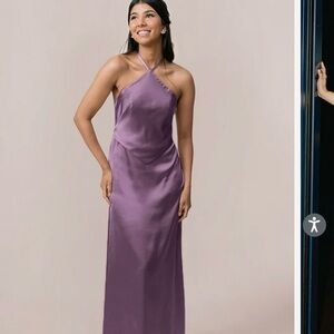Elegant Purple Halter Maxi Dress